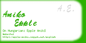 aniko epple business card